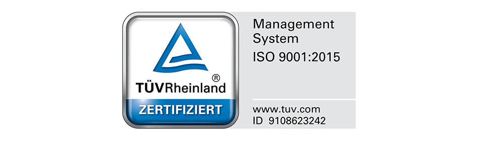 Certification TÜV Rheinland Management System ISO 9001-2015
