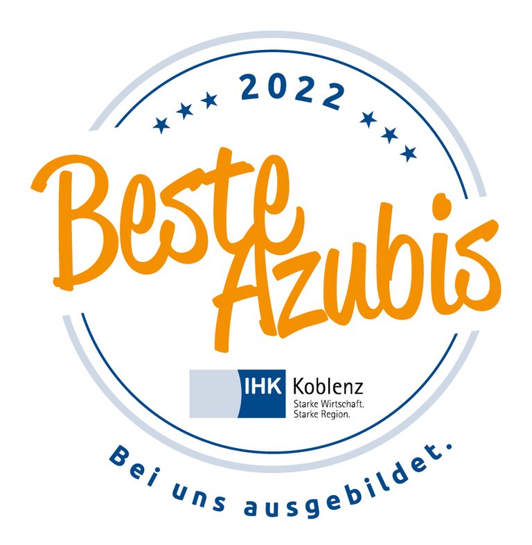 Seal Best Trainees - Selected with us 2022 by the Koblenz Chamber of Industry and Commerce (IHK)