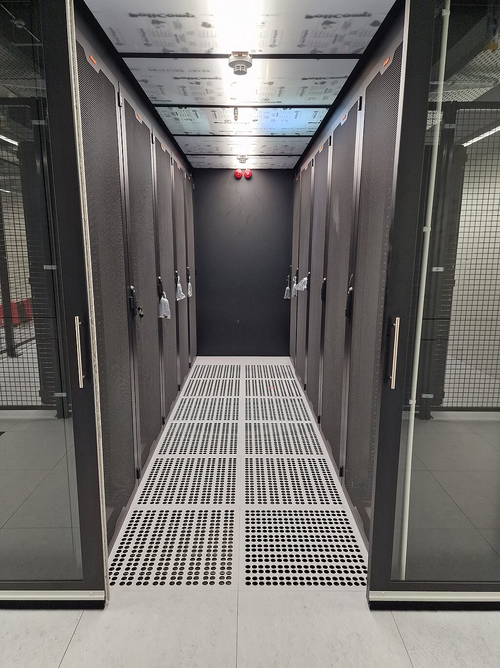 Cold aisle containment of the data center