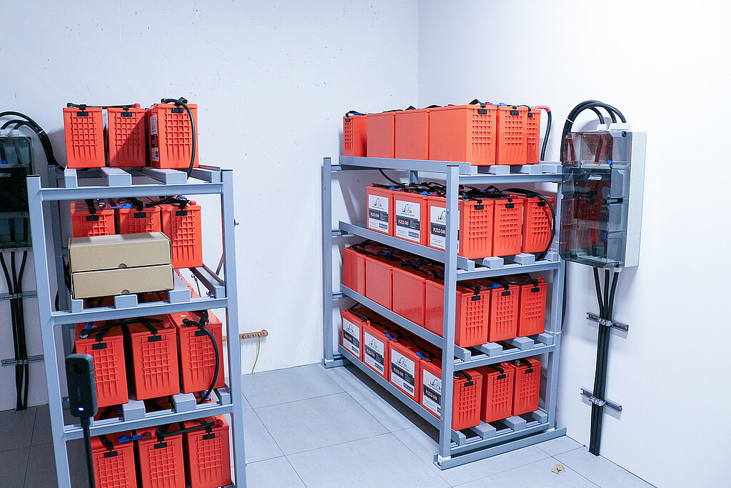 Batteriespeicherraum zur Überbrückung möglicher Ausfälle