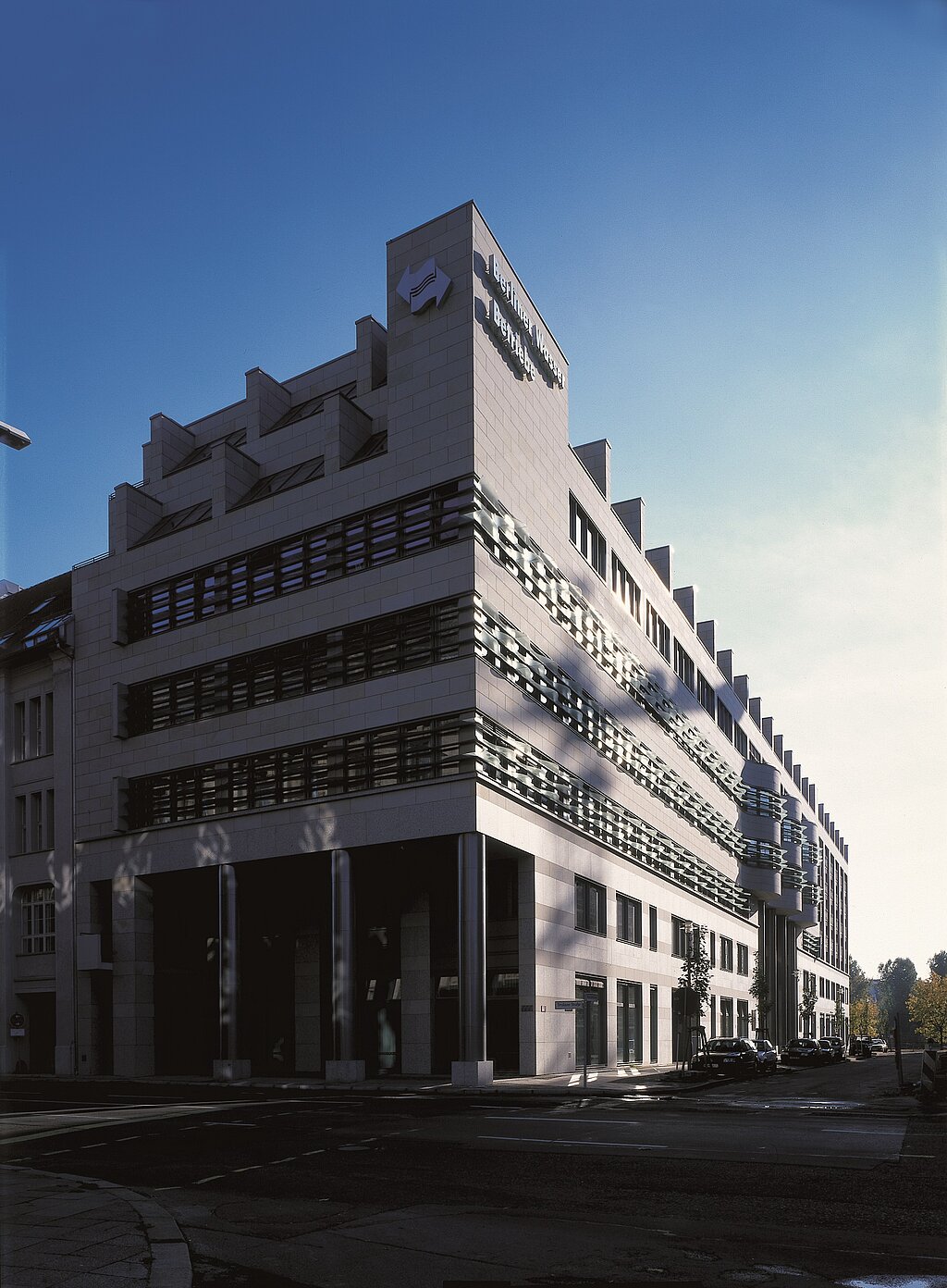 Berliner Wasserbetriebe building in the shade