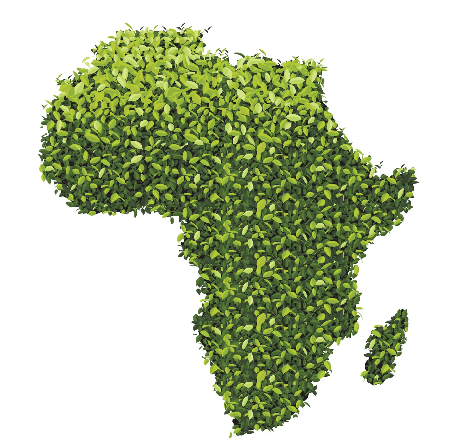 Afrikanischer Kontinent aus Blättern