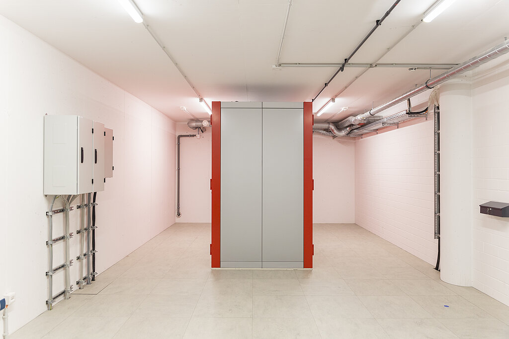 Data center placed in a basement