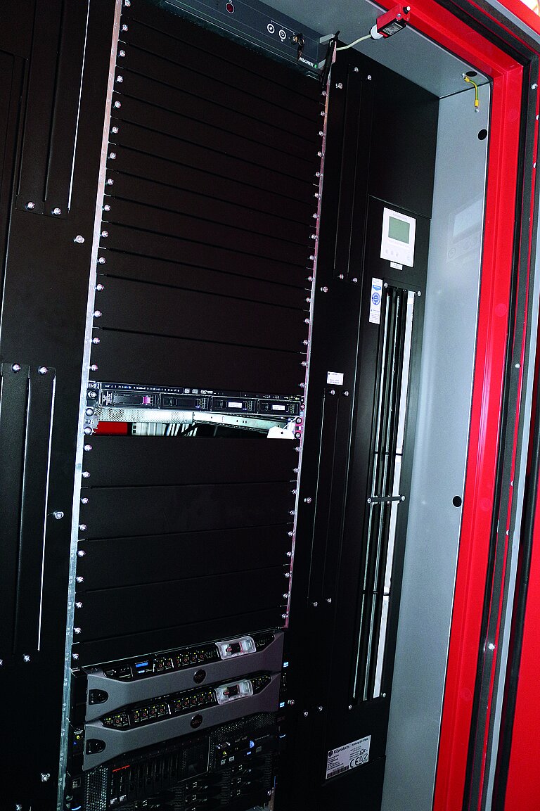 interior view of a server rack