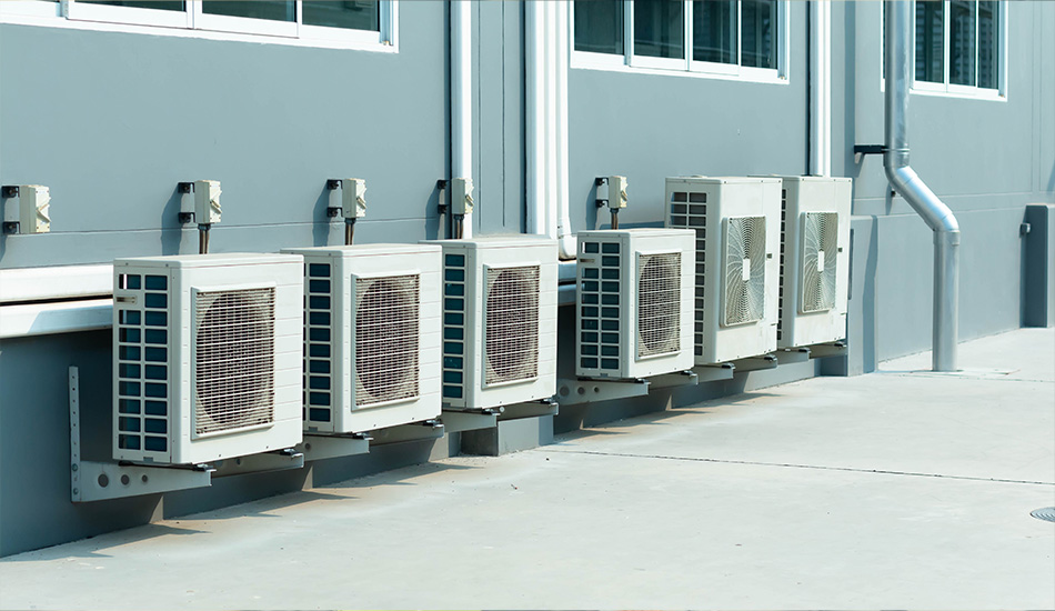 various ventilation and air conditioning systems in the outdoor area