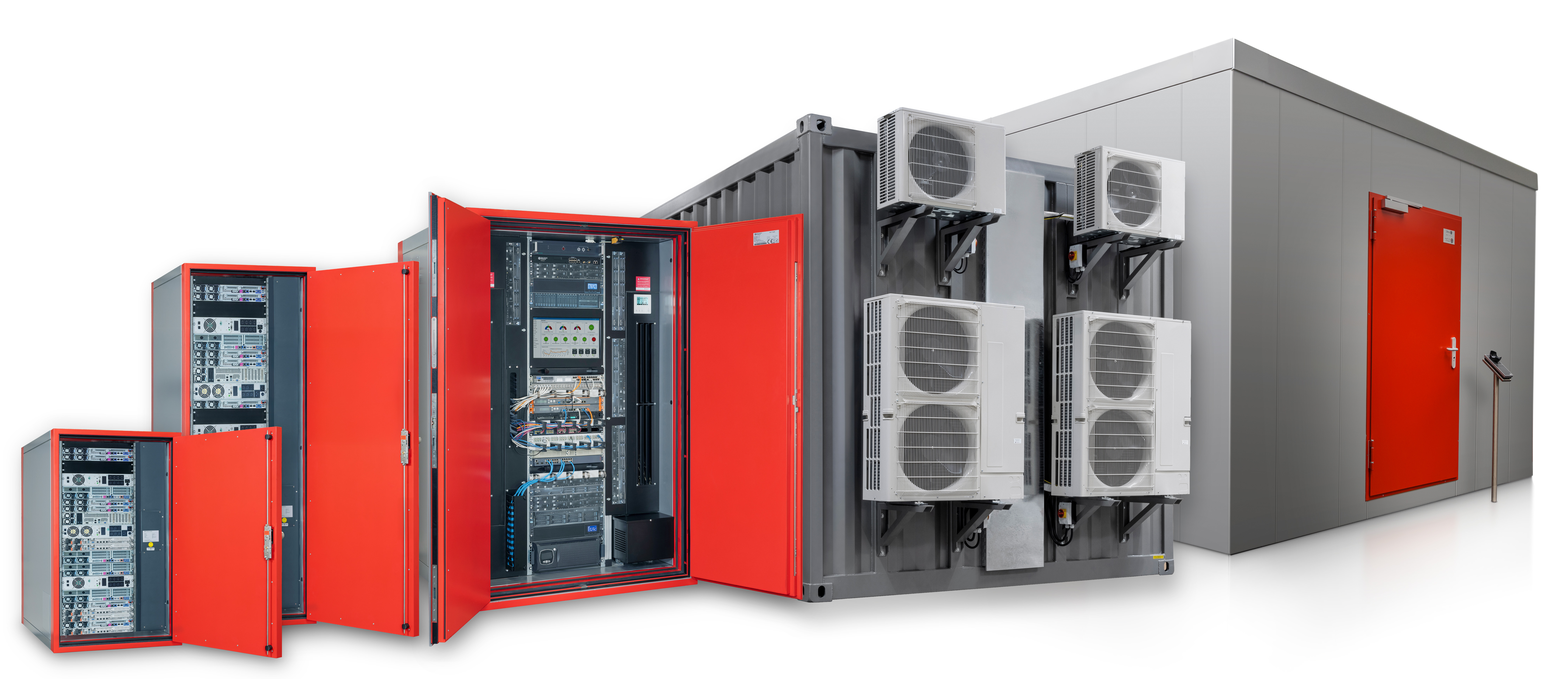 All DCG products at a glance, from left: DC iT Safe Mini, Compact, 56HE, Container, Room