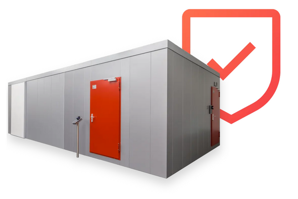 Der DC IT Room – ein Raumsystem mit roter Tür und Zutrittskontrolle