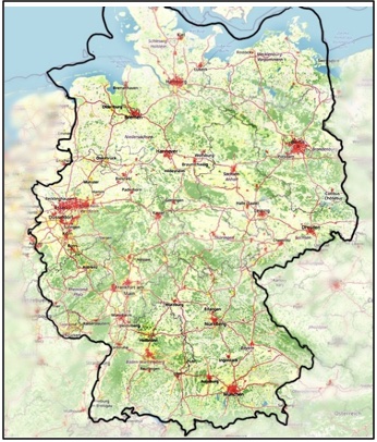 Kongruenz von Fernwärmeleitungen [9] und Rechenzentren [10] erläutert mithilfe einer Deutschland-Karte