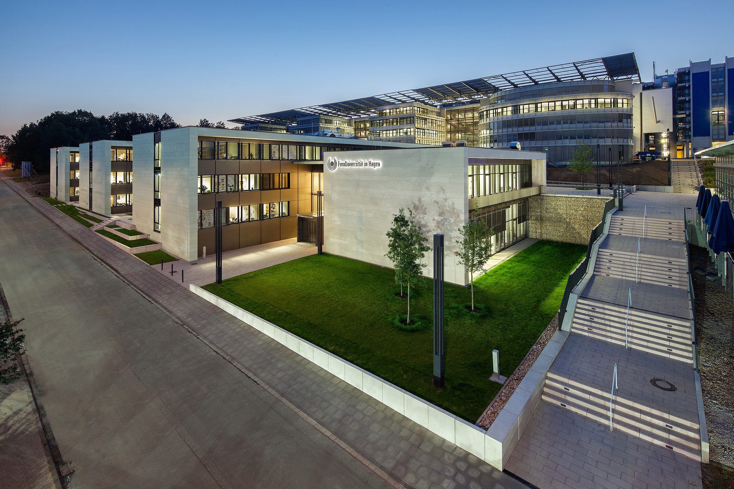 Campus og FernUniversität in Hagen by night, lightened