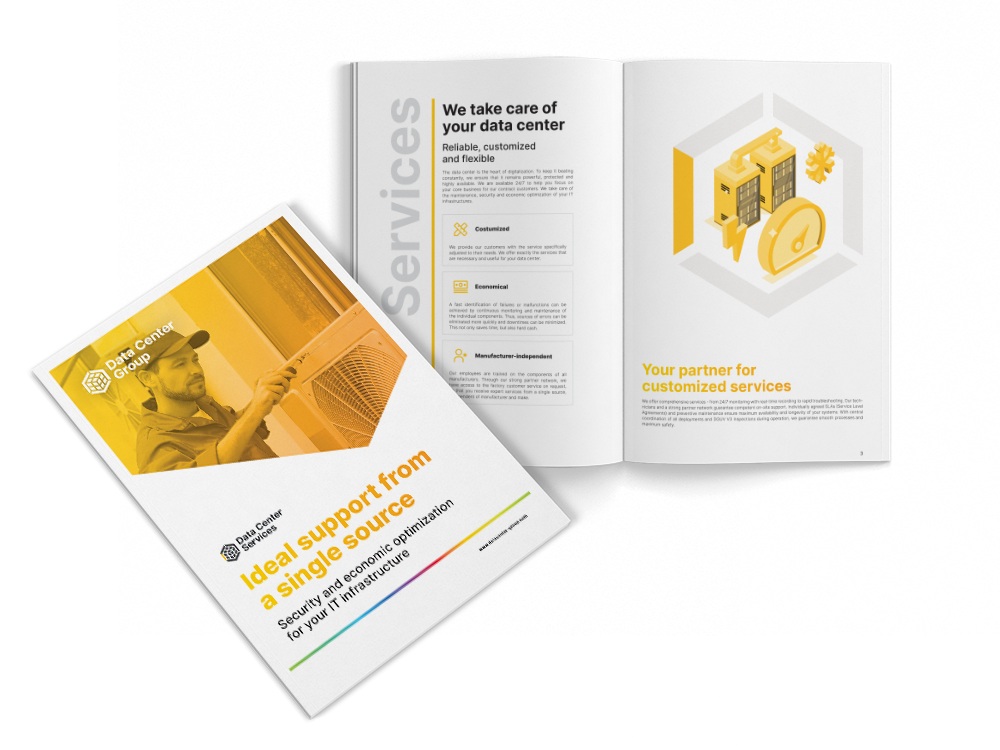 Cover of the Data Center Group Services brochure