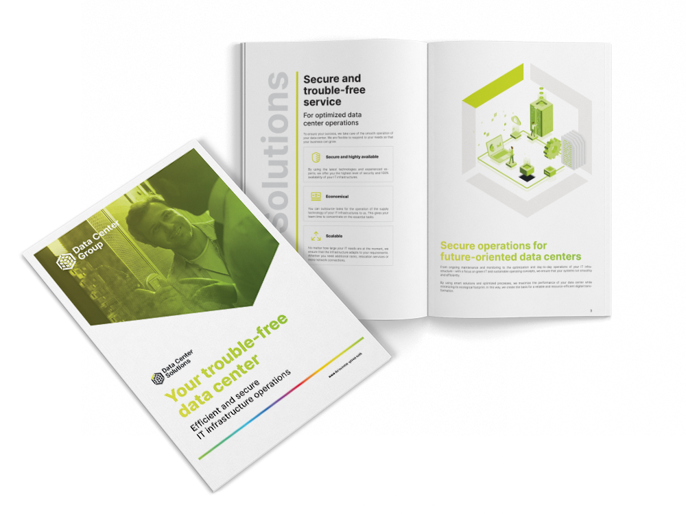 Cover of the Data Center Group Solutions brochure